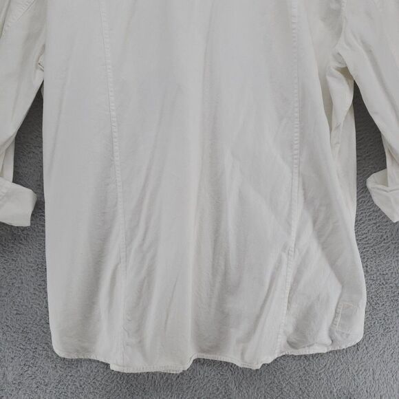 Converse One Star Button Up Shirt Mens XL Ivory Long Sleeve Thick Casual - Picture 15 of 16